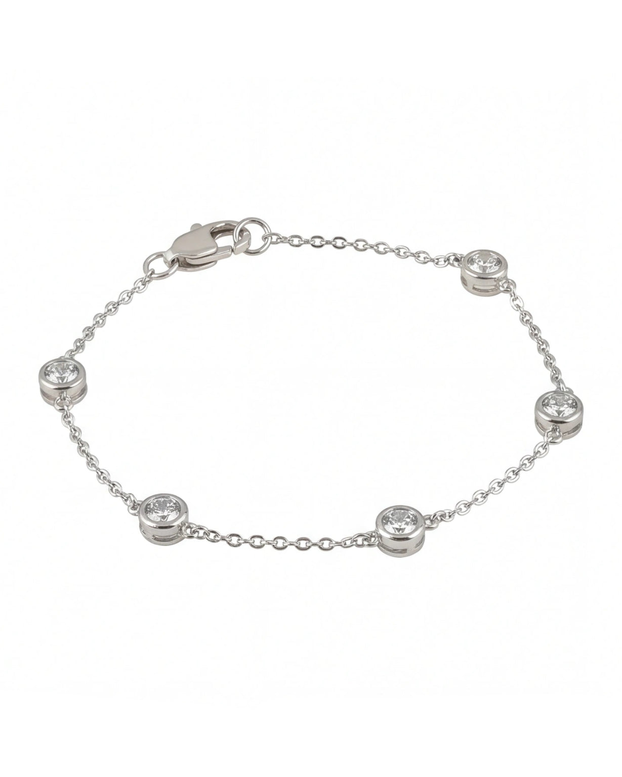 CZ Chain Bracelet for Women#color_silver