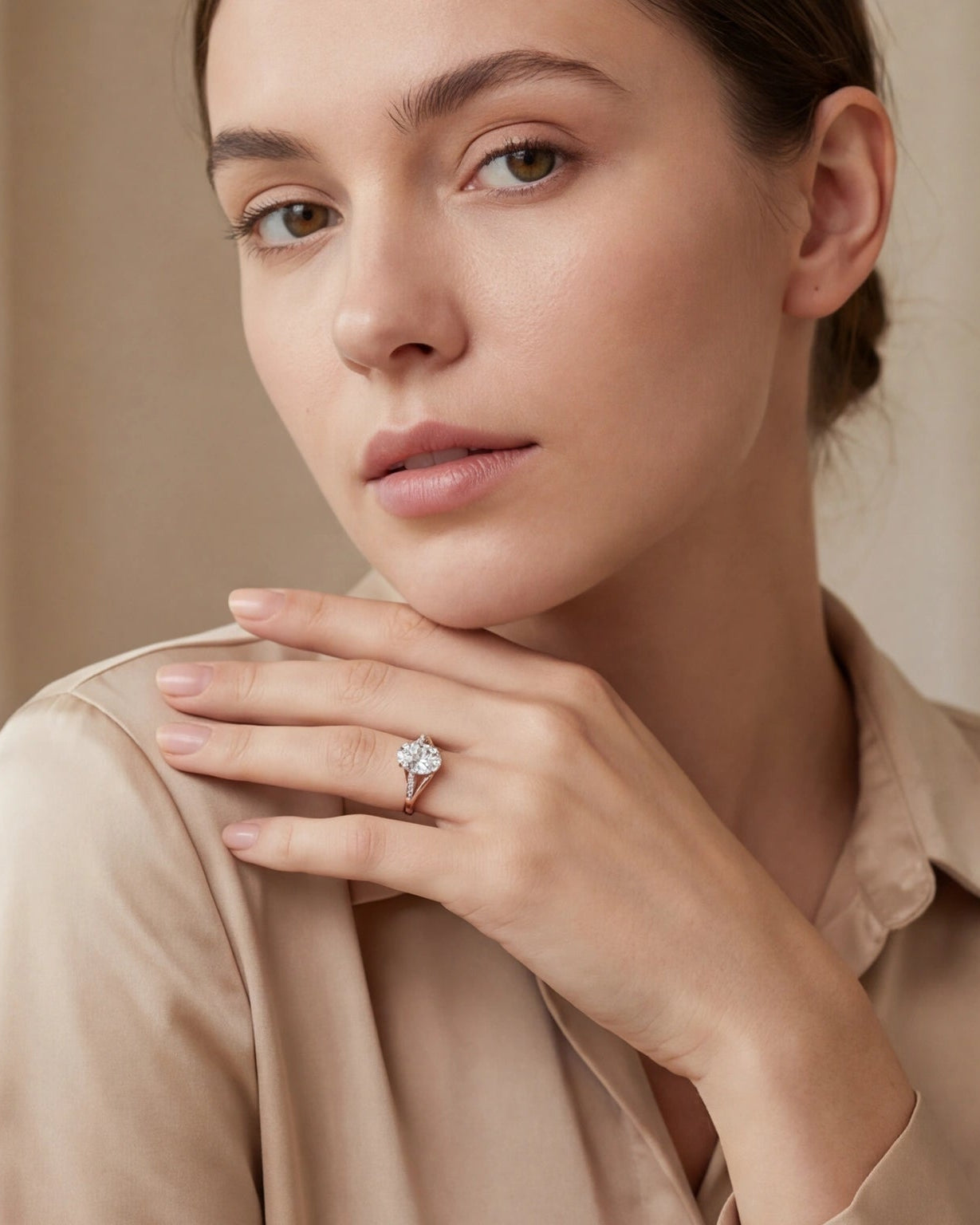 Elegant split shank ring #color_rose gold