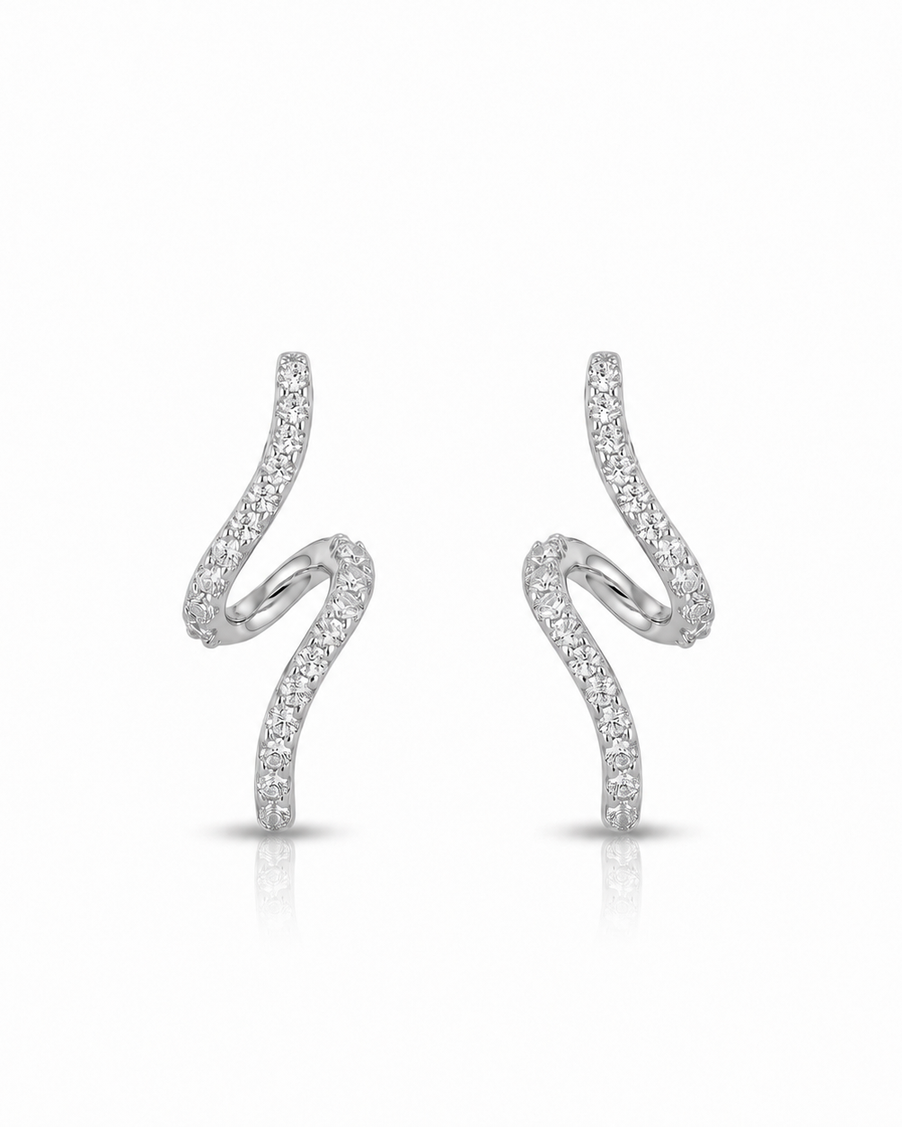 Twisted Stone Drop Earrings #color_silver