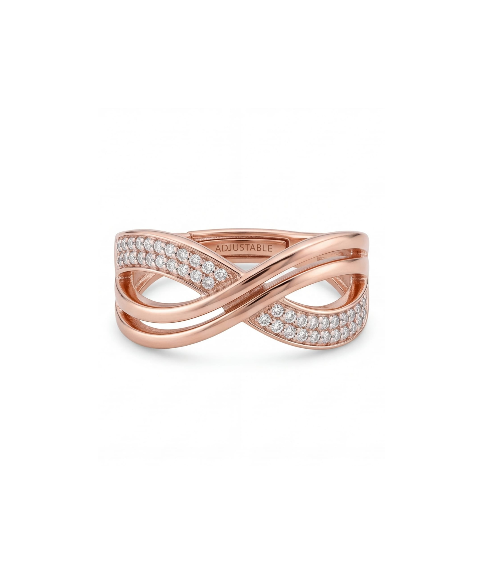 Pavé Infinity Knot Ring