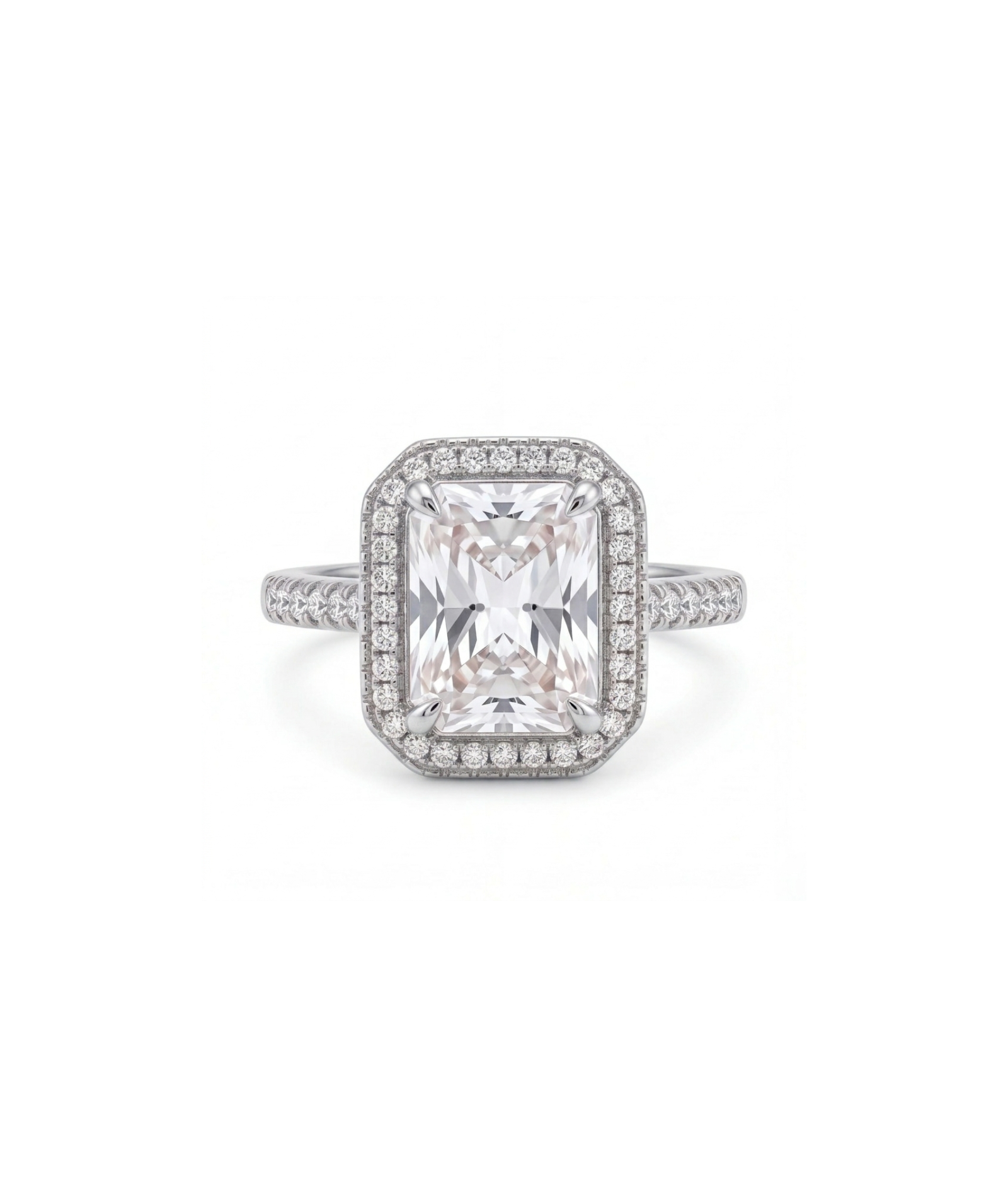 Octagonal Halo Cluster Dress Ring