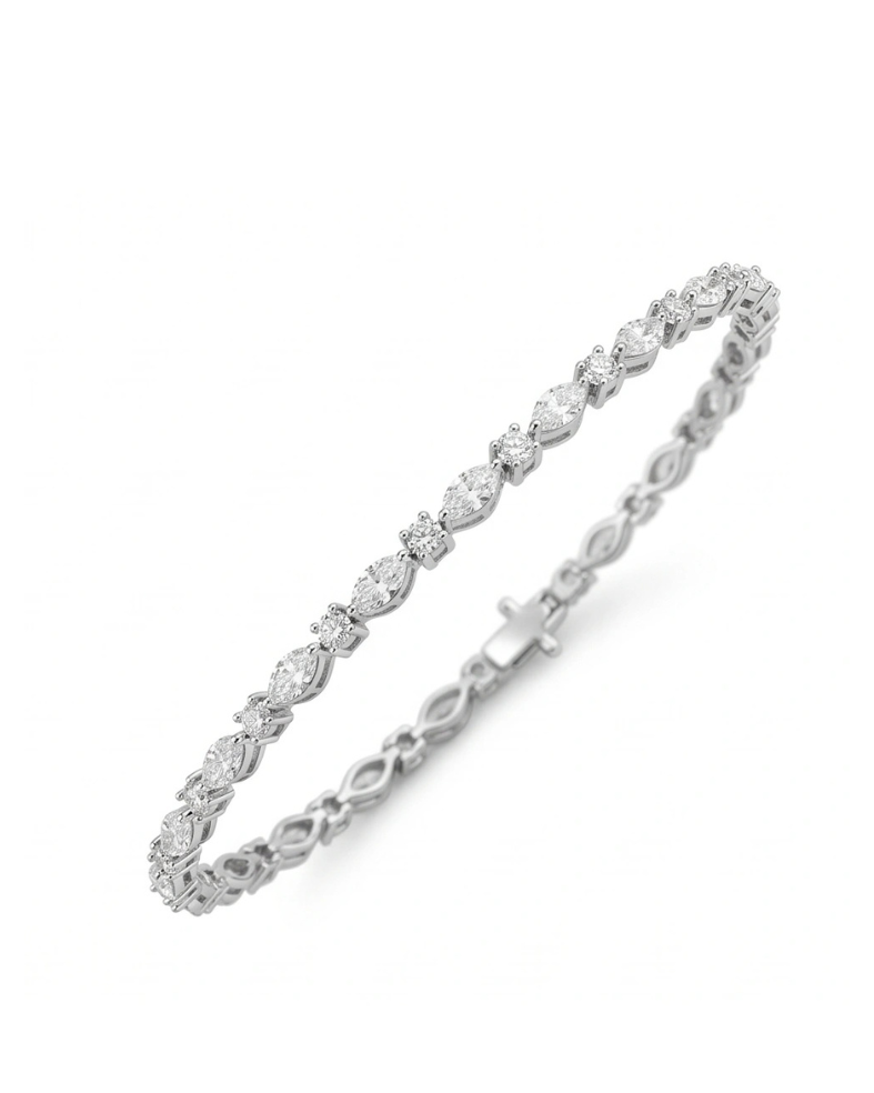 Infinite Wrist Bracelet – Marquise & Round CZ Tennis Bracelet