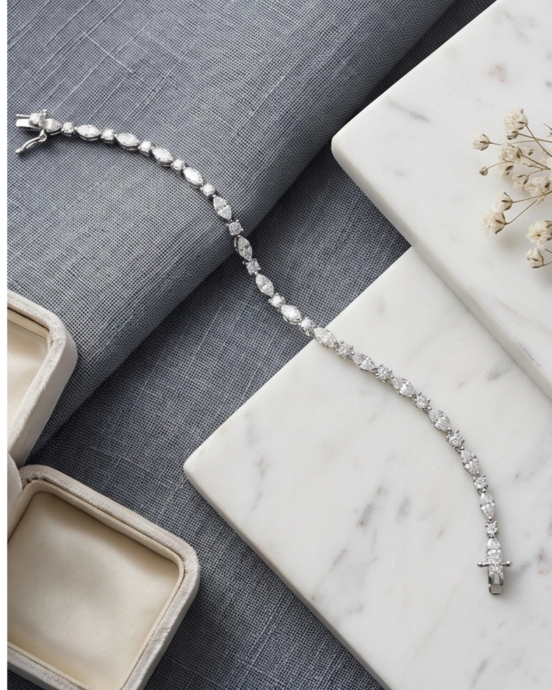 Infinite Wrist Bracelet – Marquise & Round CZ Tennis Bracelet