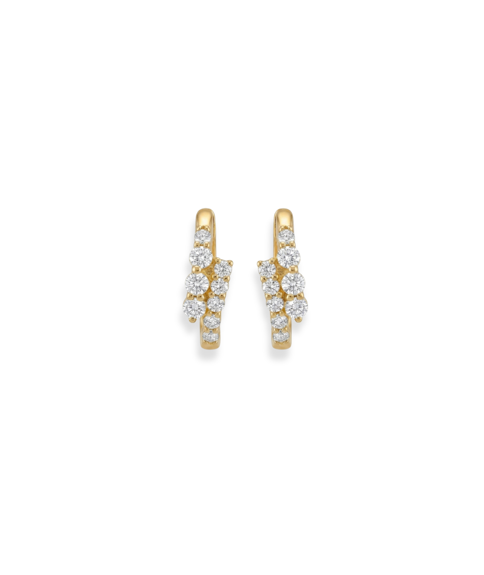 Celeste Cluster Hoop Earrings in 925 Sterling Silver