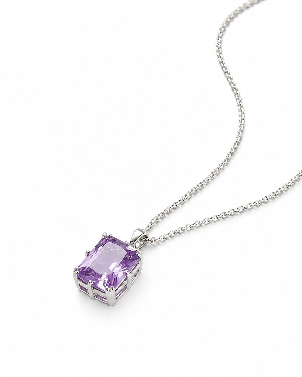 Princess cut purple necklace