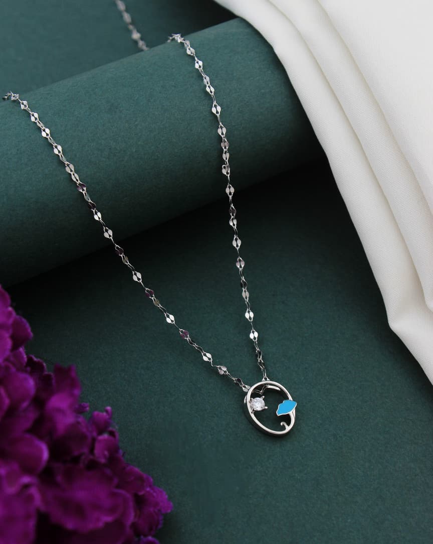 Silver planet necklace