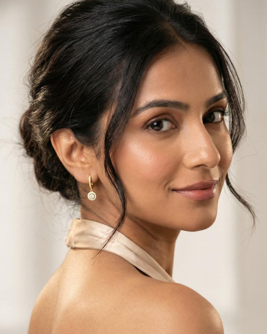 Halo Hoop Earrings for Women #color_gold