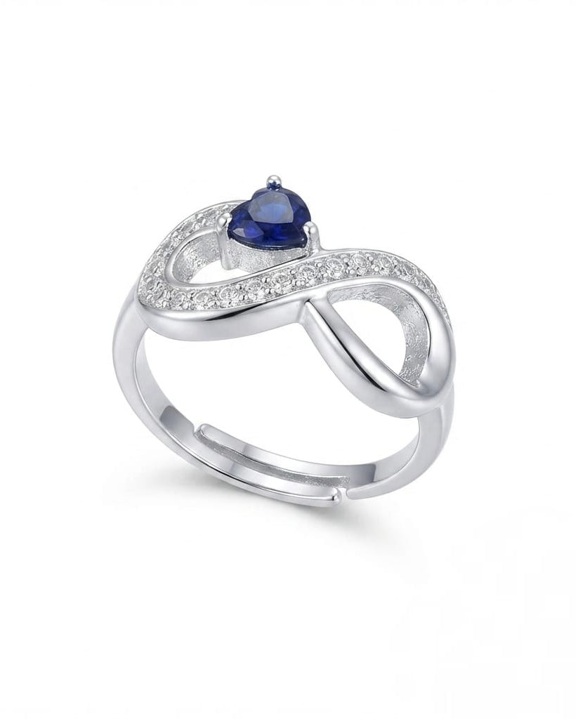 Blue pear twist ring