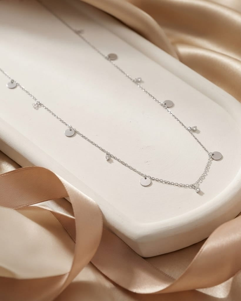 Station charm chain necklace