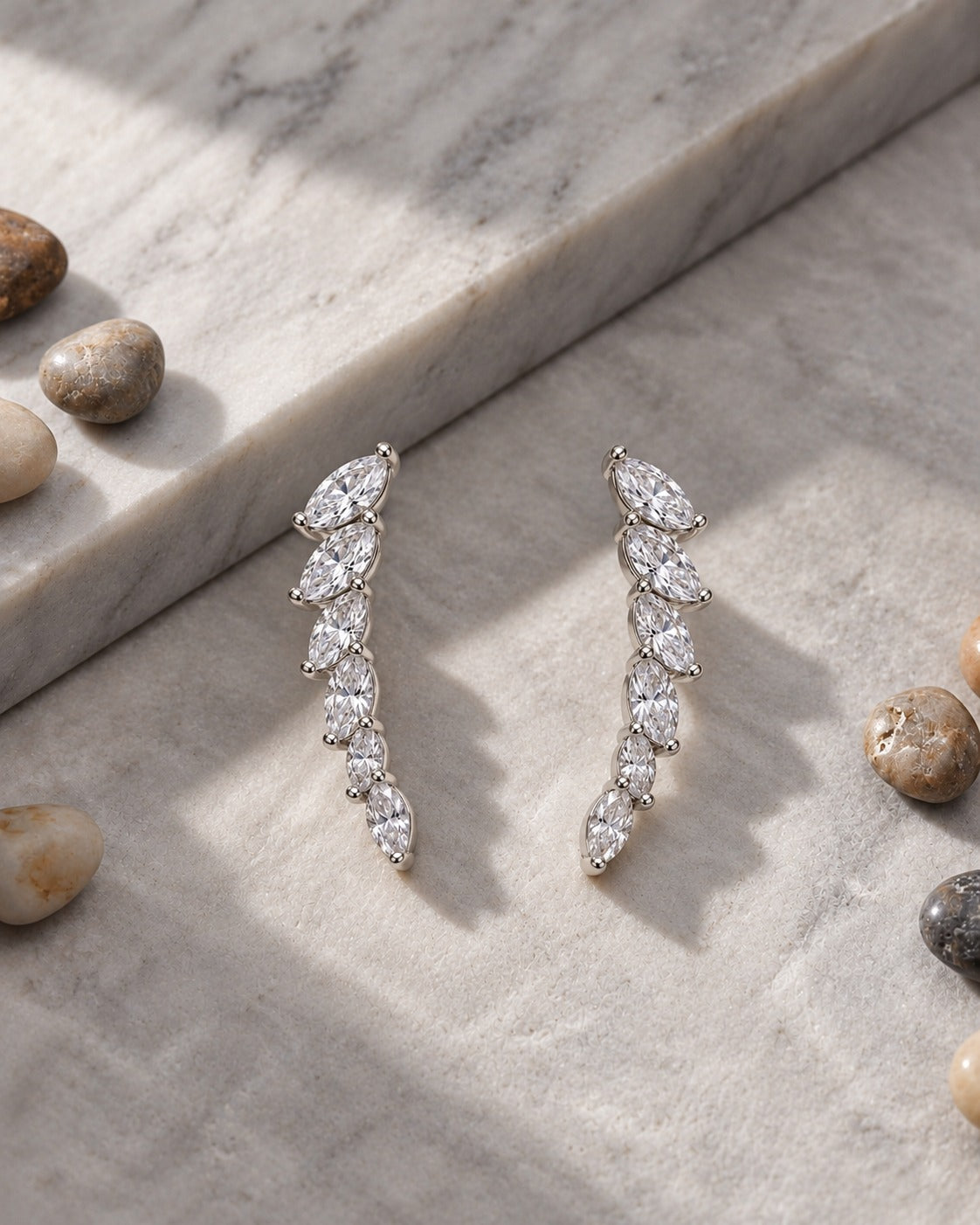 Marquise Drop Earrings in 925 Silver | Cilvira