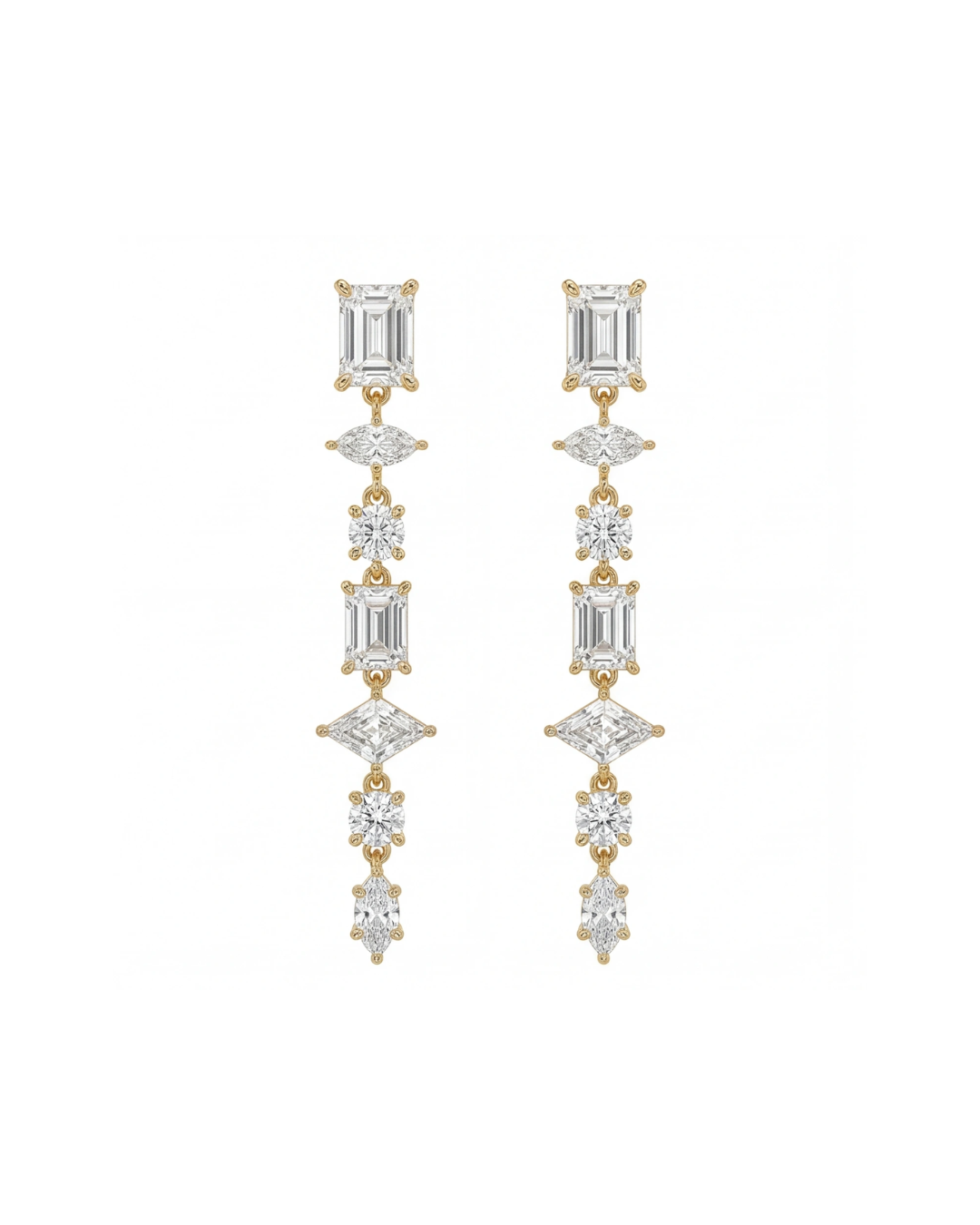 Classic round CZ halo stud earrings #color_gold