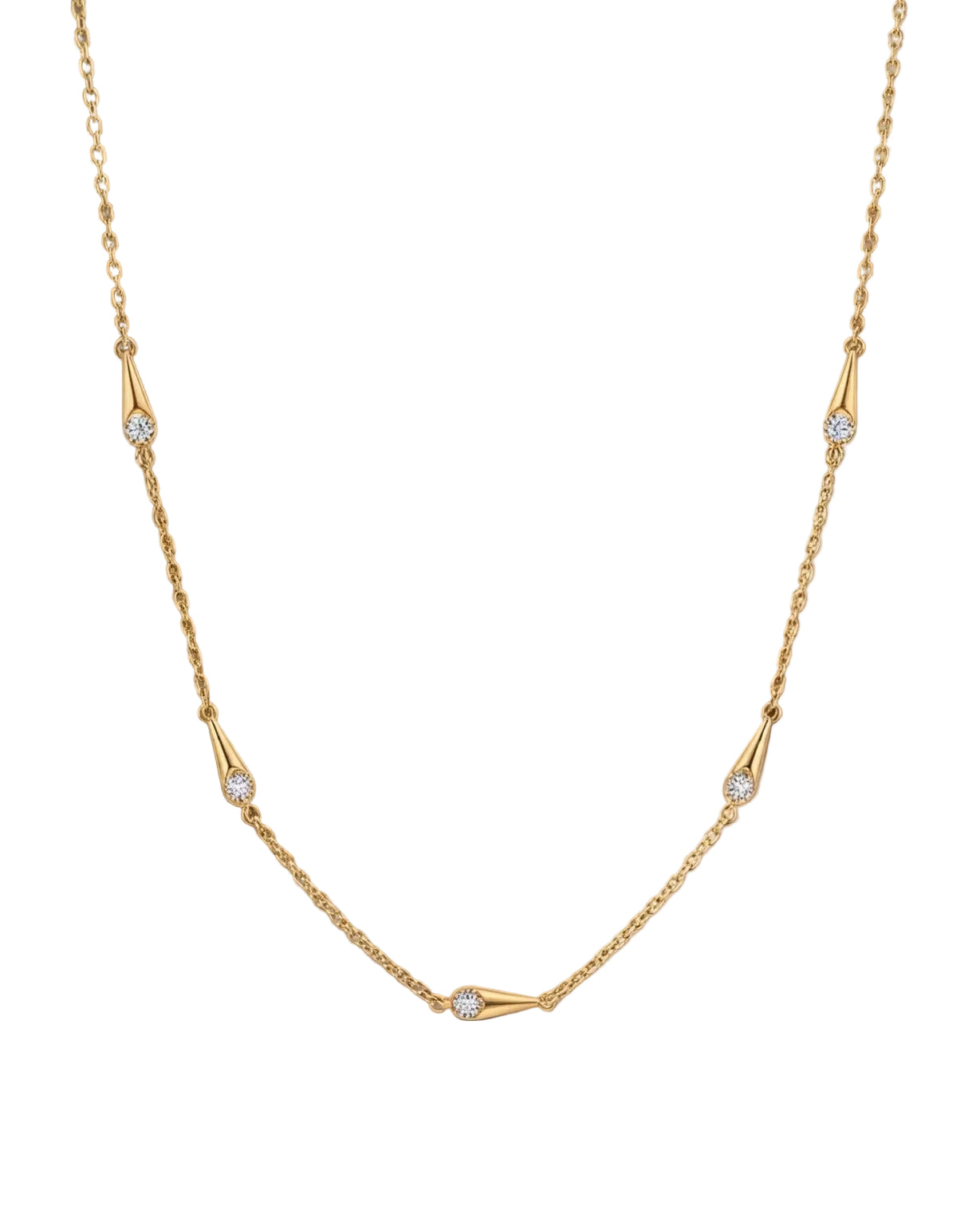 CZ Drop Necklace for Women#color_gold