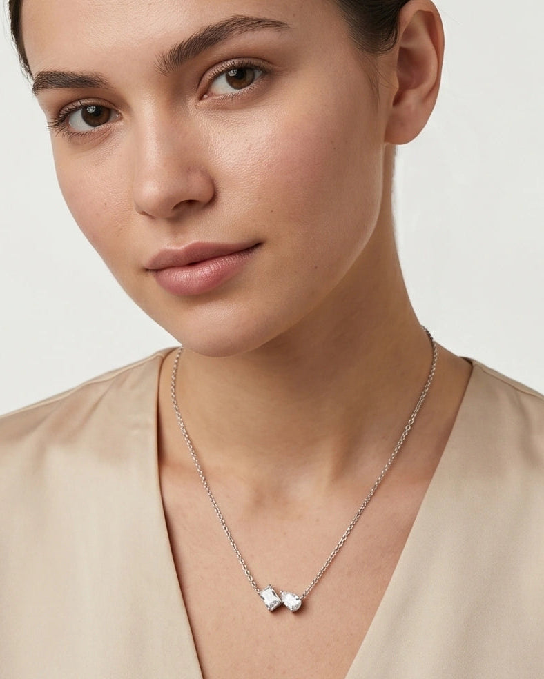 Misfit Pendant Necklace | Radiant & Pear Minimal Silver Chain