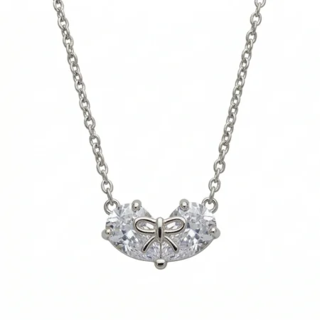 Clara Twin Heart Bow Necklace