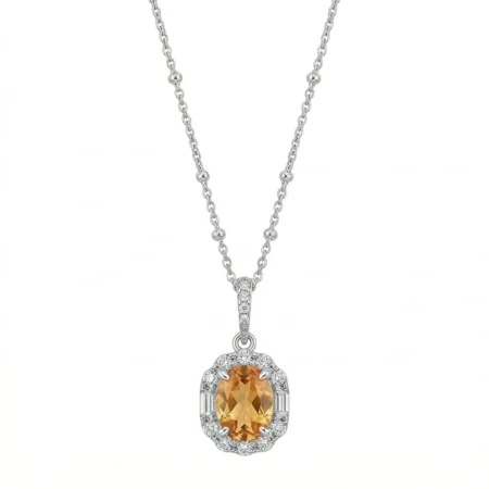 Amelia Golden Oval Pendant