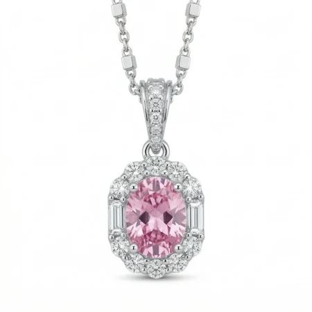 Rosalie Oval Pink Pendant